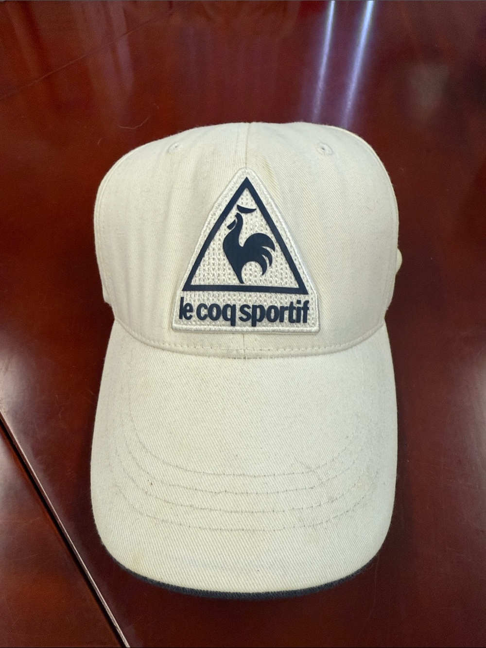 Le Coq Sportif Cream Cap with Navy Logo